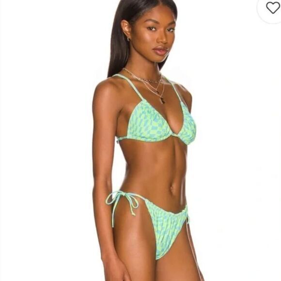 New! Set! It’s Now Cool x Free People checkered wave bikini set size S - Picture 3 of 16